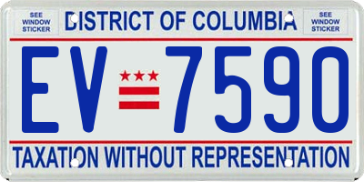 DC license plate EV7590