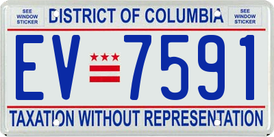 DC license plate EV7591