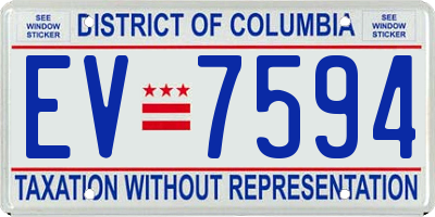 DC license plate EV7594