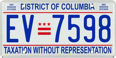 DC license plate EV7598