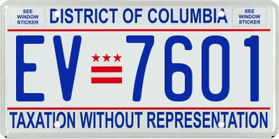 DC license plate EV7601