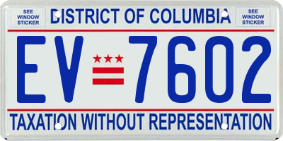 DC license plate EV7602
