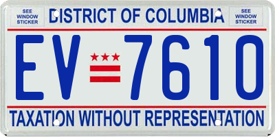 DC license plate EV7610
