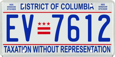 DC license plate EV7612