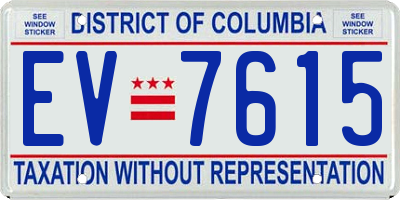 DC license plate EV7615