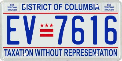 DC license plate EV7616