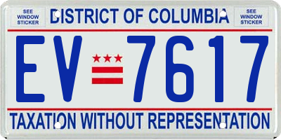 DC license plate EV7617