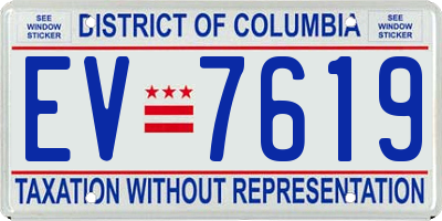 DC license plate EV7619