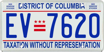 DC license plate EV7620