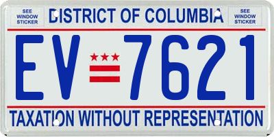 DC license plate EV7621