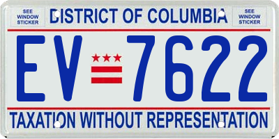 DC license plate EV7622