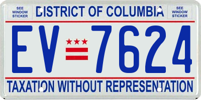 DC license plate EV7624