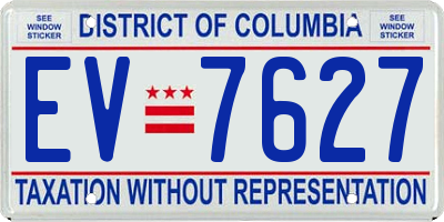 DC license plate EV7627