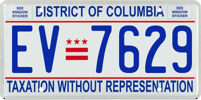 DC license plate EV7629