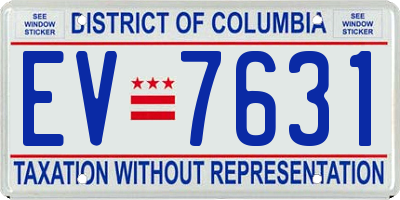DC license plate EV7631