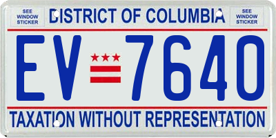 DC license plate EV7640