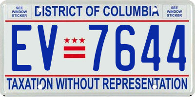 DC license plate EV7644