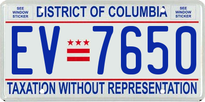 DC license plate EV7650