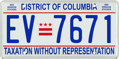 DC license plate EV7671