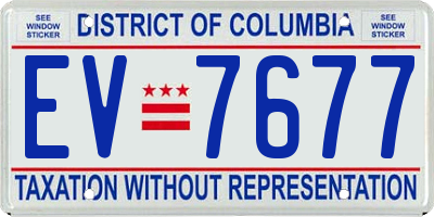 DC license plate EV7677