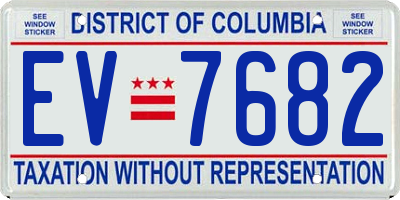 DC license plate EV7682