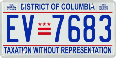 DC license plate EV7683