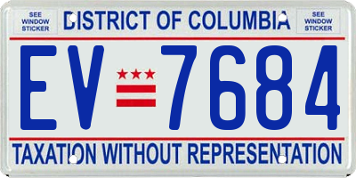 DC license plate EV7684