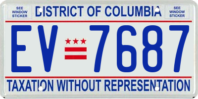 DC license plate EV7687