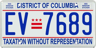 DC license plate EV7689