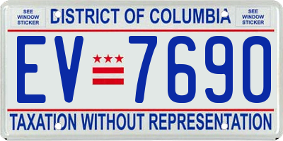 DC license plate EV7690