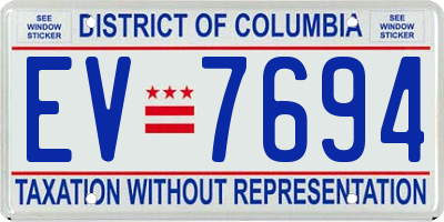 DC license plate EV7694