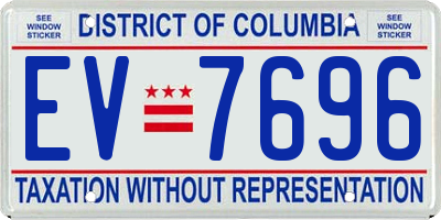 DC license plate EV7696