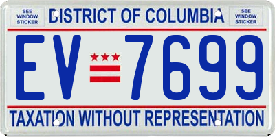 DC license plate EV7699