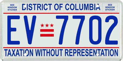 DC license plate EV7702