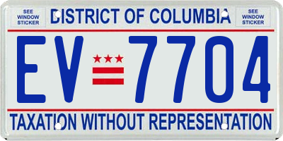 DC license plate EV7704