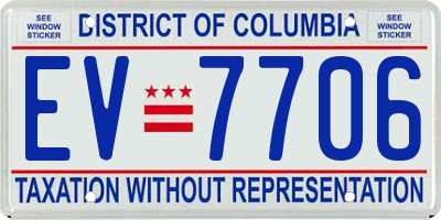 DC license plate EV7706