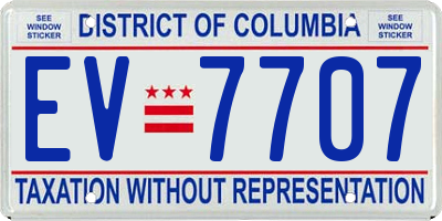 DC license plate EV7707