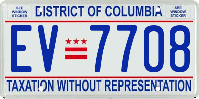 DC license plate EV7708