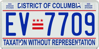 DC license plate EV7709