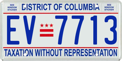 DC license plate EV7713