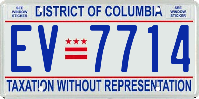 DC license plate EV7714