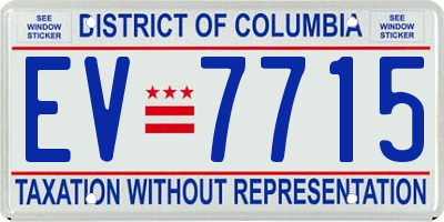 DC license plate EV7715