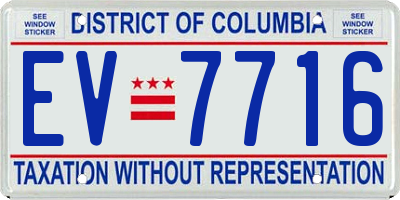 DC license plate EV7716