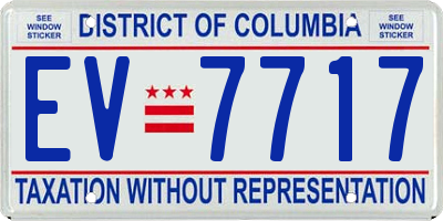 DC license plate EV7717
