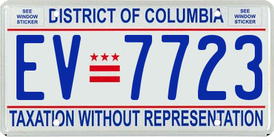 DC license plate EV7723