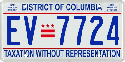 DC license plate EV7724