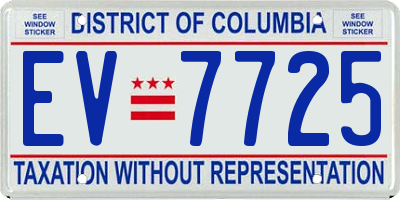 DC license plate EV7725