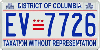 DC license plate EV7726