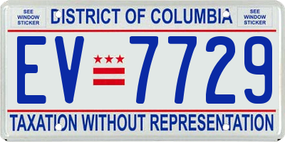 DC license plate EV7729