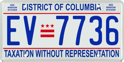 DC license plate EV7736